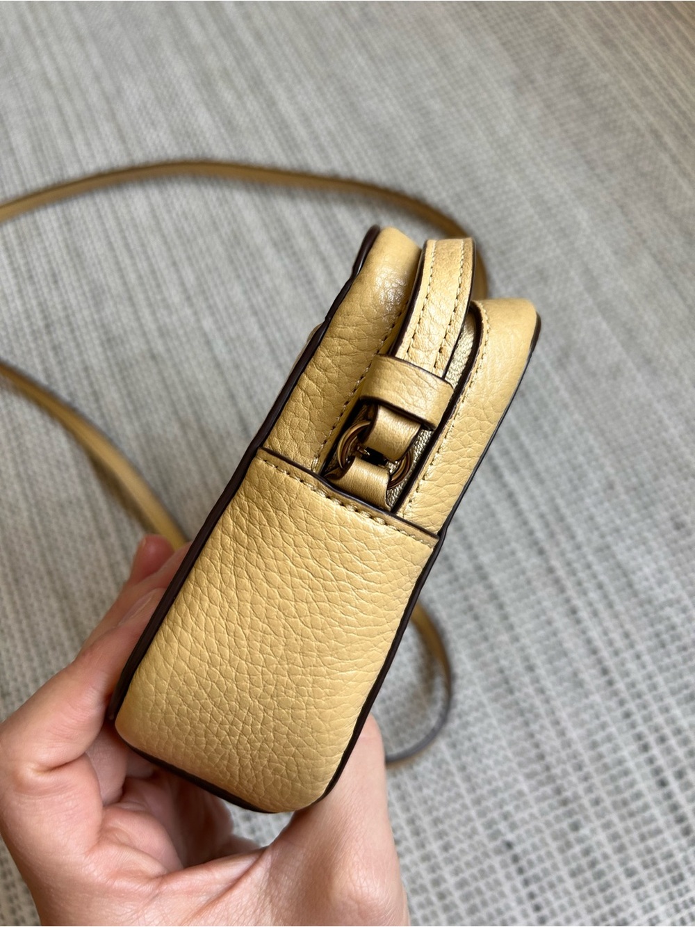 COACH Yellow Pebbled Leather Crossbody with Princess Belle - Picture 10 of 11